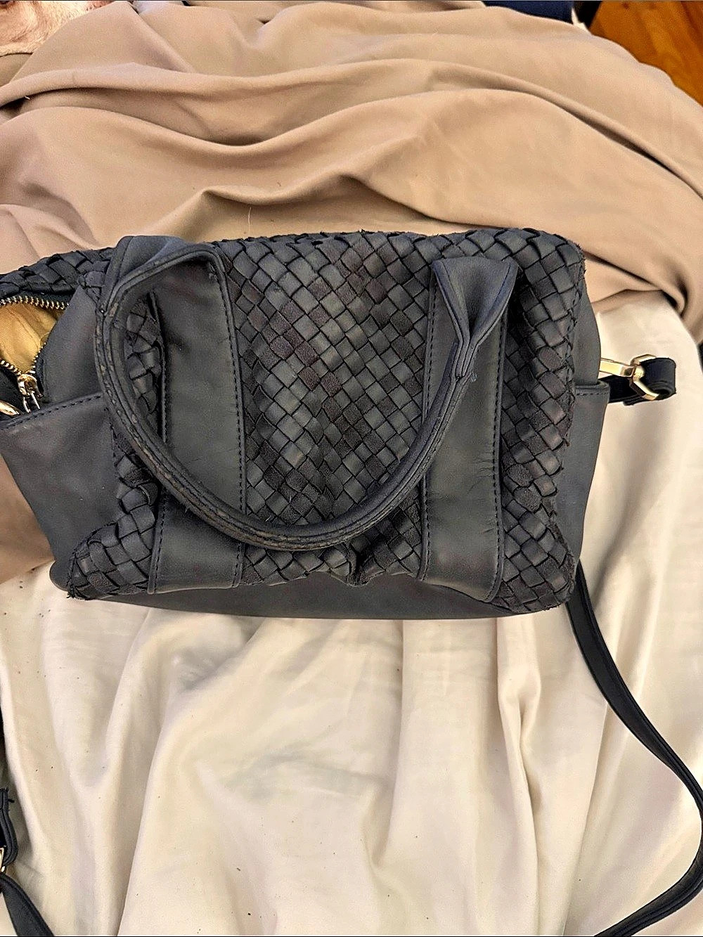 Deux Lux Woven Shoulder Bag in Blue